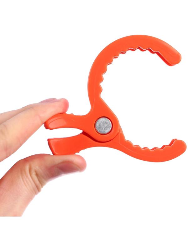 Универсальный зажим - прищепка для игрушки/пледа на коляску, цвет оранжевый