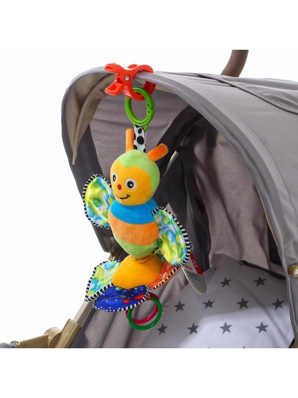 Универсальный зажим - прищепка для игрушки/пледа на коляску, цвет оранжевый