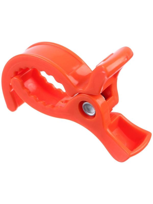 Универсальный зажим - прищепка для игрушки/пледа на коляску, цвет оранжевый