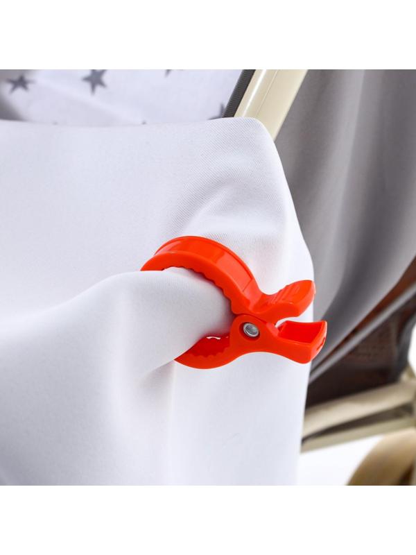 Универсальный зажим - прищепка для игрушки/пледа на коляску, цвет оранжевый