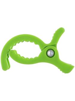 Универсальный зажим - прищепка для игрушки/пледа на коляску, цвет салатовый