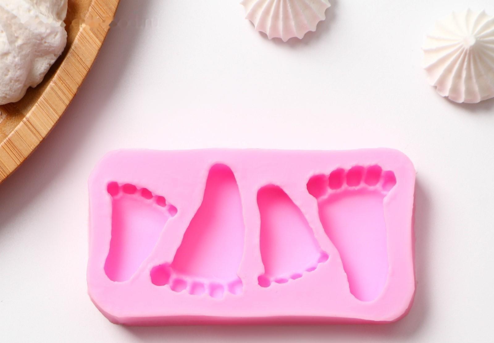 Молд Доляна «Следы», 9×4,7×1,3 см, цвет розовый