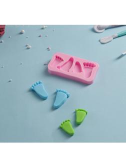 Молд Доляна «Следы», 9×4,7×1,3 см, цвет розовый