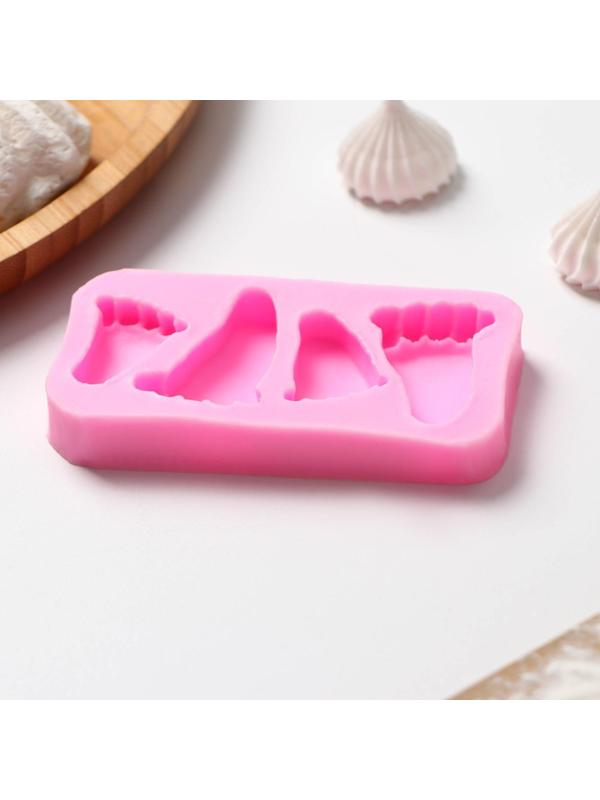 Молд Доляна «Следы», 9×4,7×1,3 см, цвет розовый