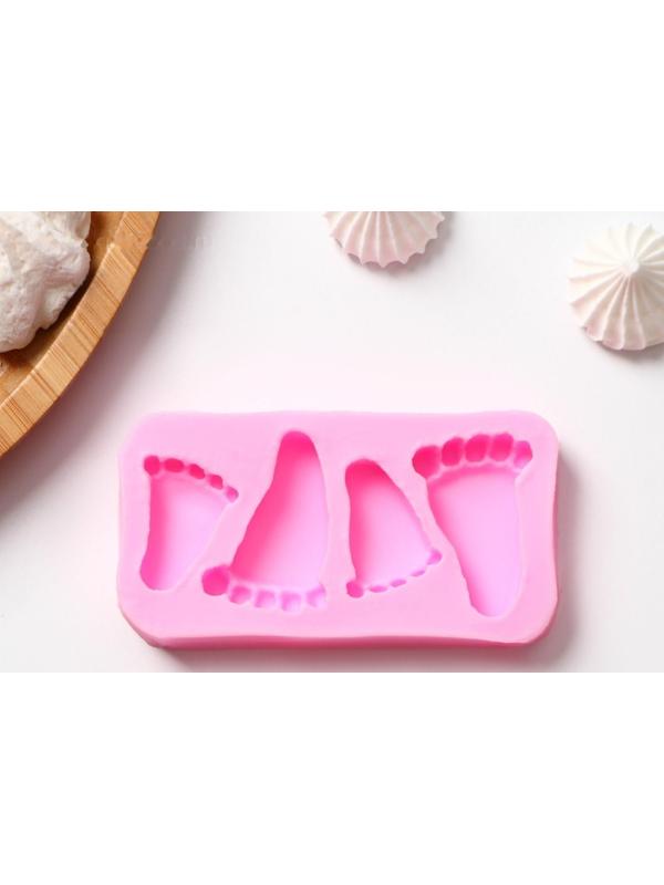 Молд Доляна «Следы», 9×4,7×1,3 см, цвет розовый