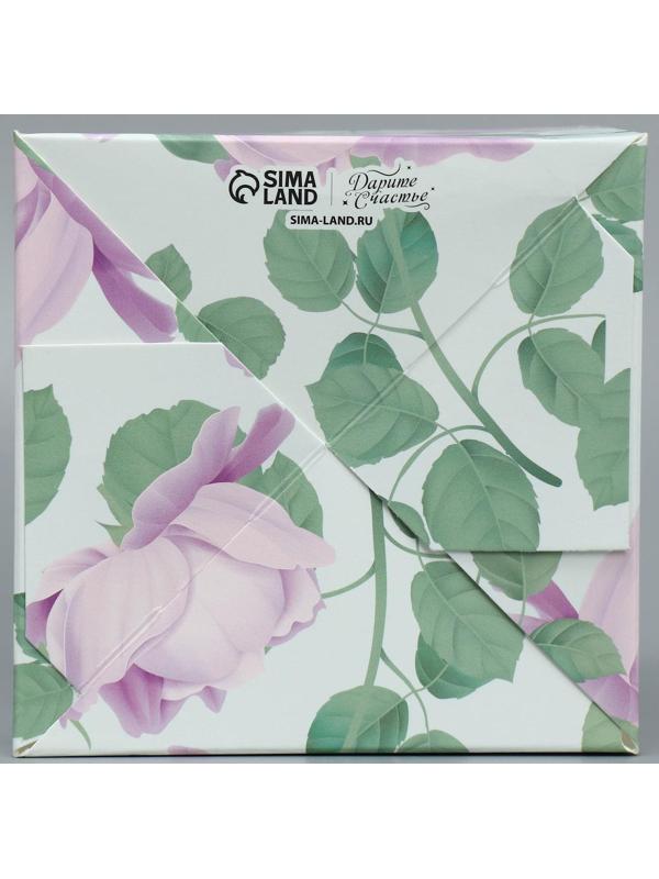 Коробка для цветов с PVC крышкой «Учителю», 12 × 12 × 12 см