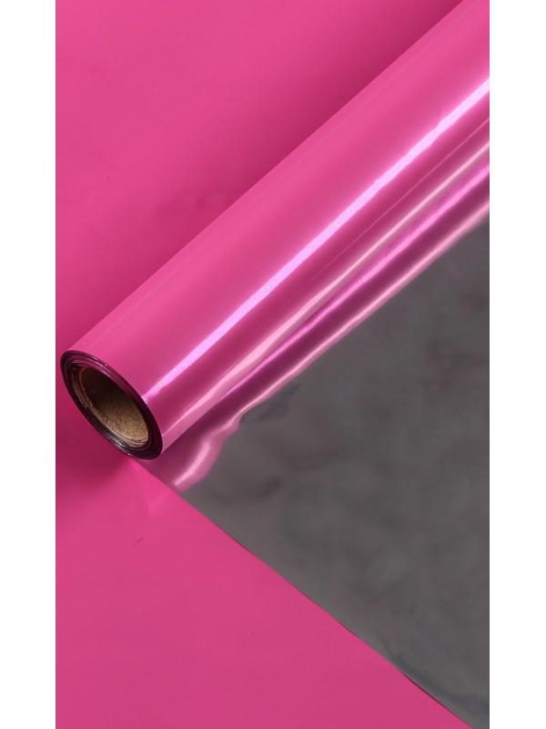 Полисилк двухсторонний Розовый + Серебро 1 х 20 м