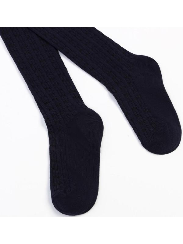 Колготки детские мелкая коса, цвет тёмно-синий, рост 122-128