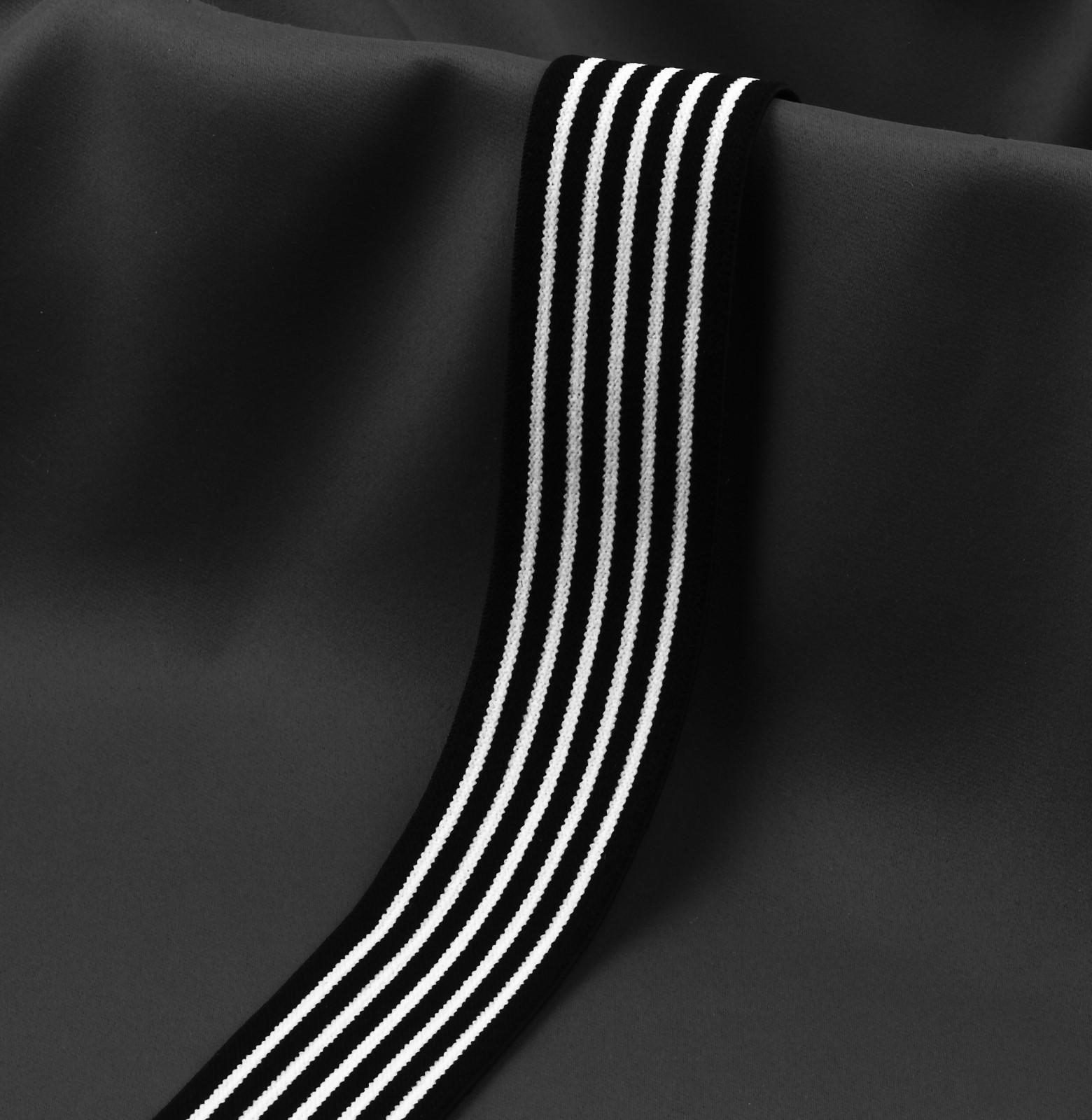 Резинка тканая «Полоски», мягкая, 40 мм, 4,5 ± 0,5 м, цвет чёрный/белый