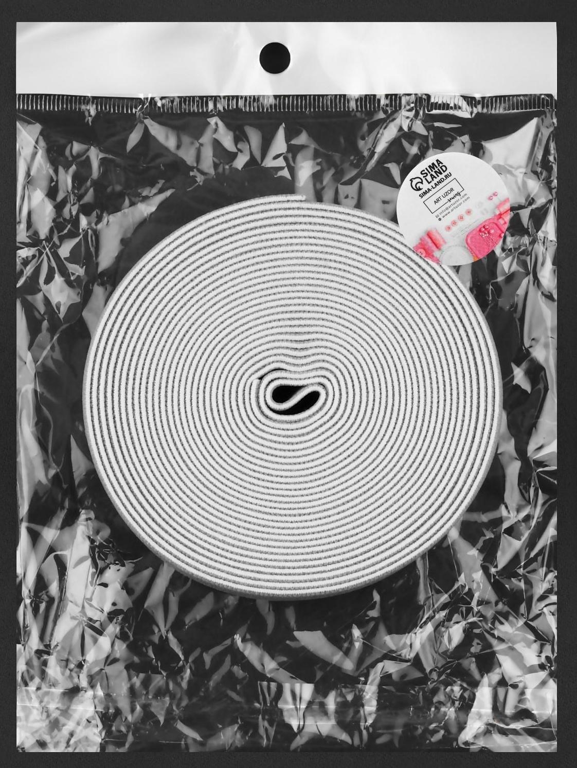 Резинка тканая «Полосы», мягкая, 40 мм, 4,5 ± 0,5 м, цвет чёрный/белый/красный