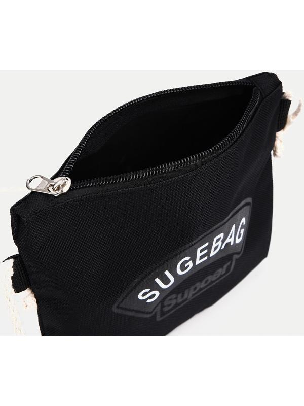 Рюкзак на молнии, наружный карман, набор шопер, сумка, цвет чёрный