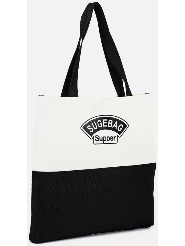 Рюкзак на молнии, наружный карман, набор шопер, сумка, цвет чёрный