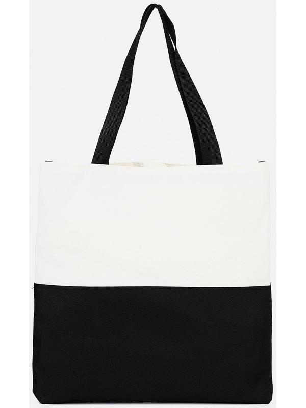 Рюкзак на молнии, наружный карман, набор шопер, сумка, цвет чёрный