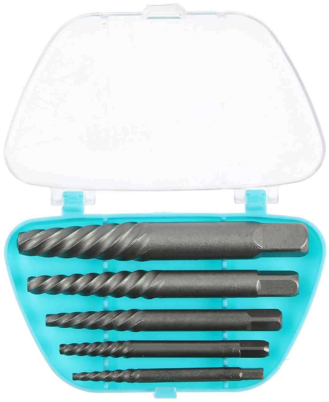 Набор экстракторов ТУНДРА, 5 шт., 45 сталь, крупная левая резьба, диапазон М3-М18