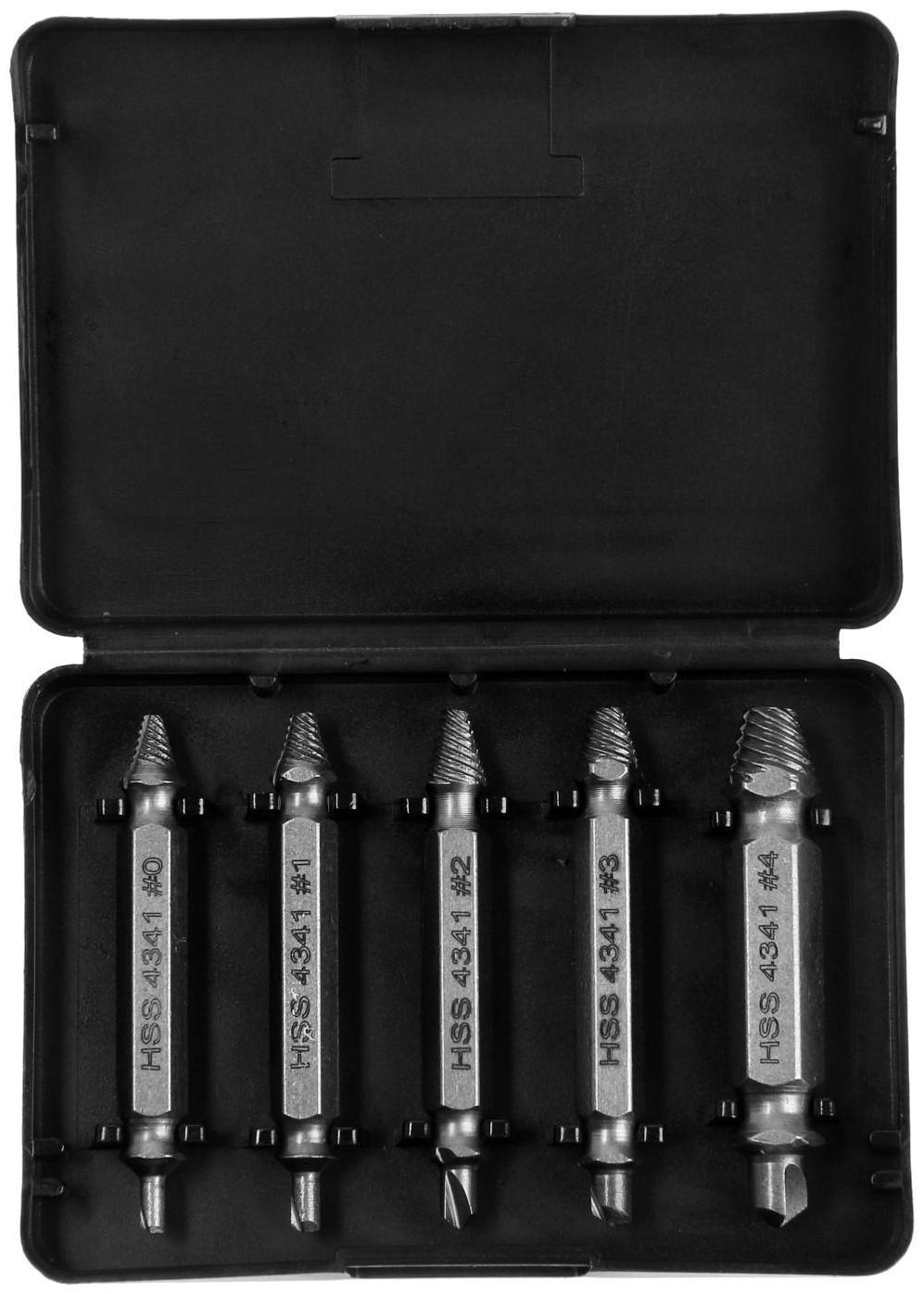 Набор двусторонних экстракторов ТУНДРА, 5 шт., HSS, левая резьба, диапазон М2-М12