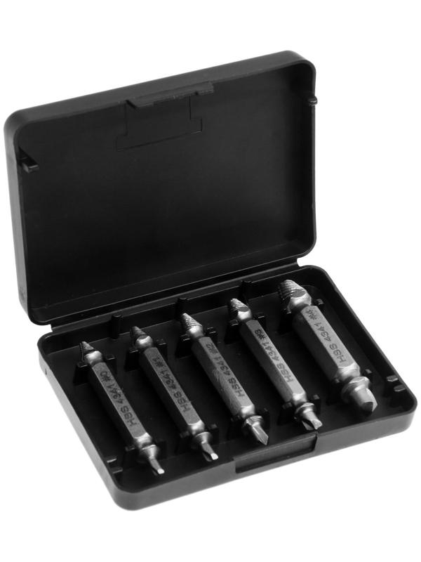 Набор двусторонних экстракторов ТУНДРА, 5 шт., HSS, левая резьба, диапазон М2-М12