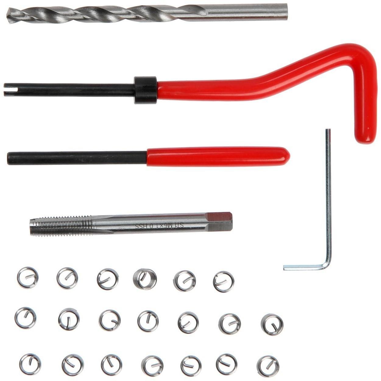 Набор для восстановления резьбы ТУНДРА, М6х1, 25 предметов