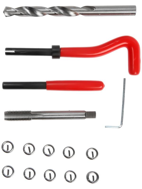 Набор для восстановления резьбы ТУНДРА, М10х1.5, 15 предметов