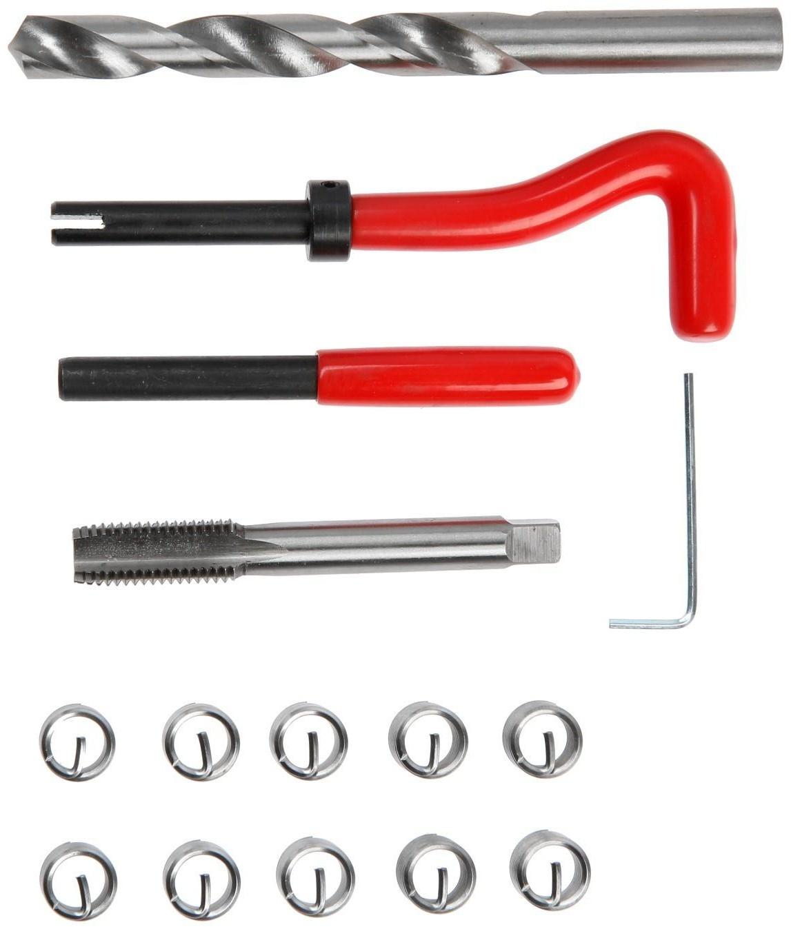 Набор для восстановления резьбы ТУНДРА, М12х1.75, 15 предметов