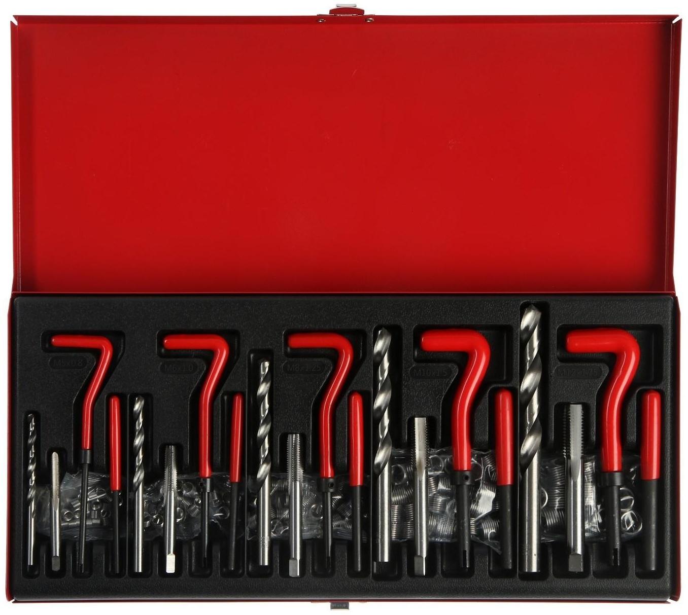 Набор для восстановления резьбы ТУНДРА, М5-М12, 131 предмет