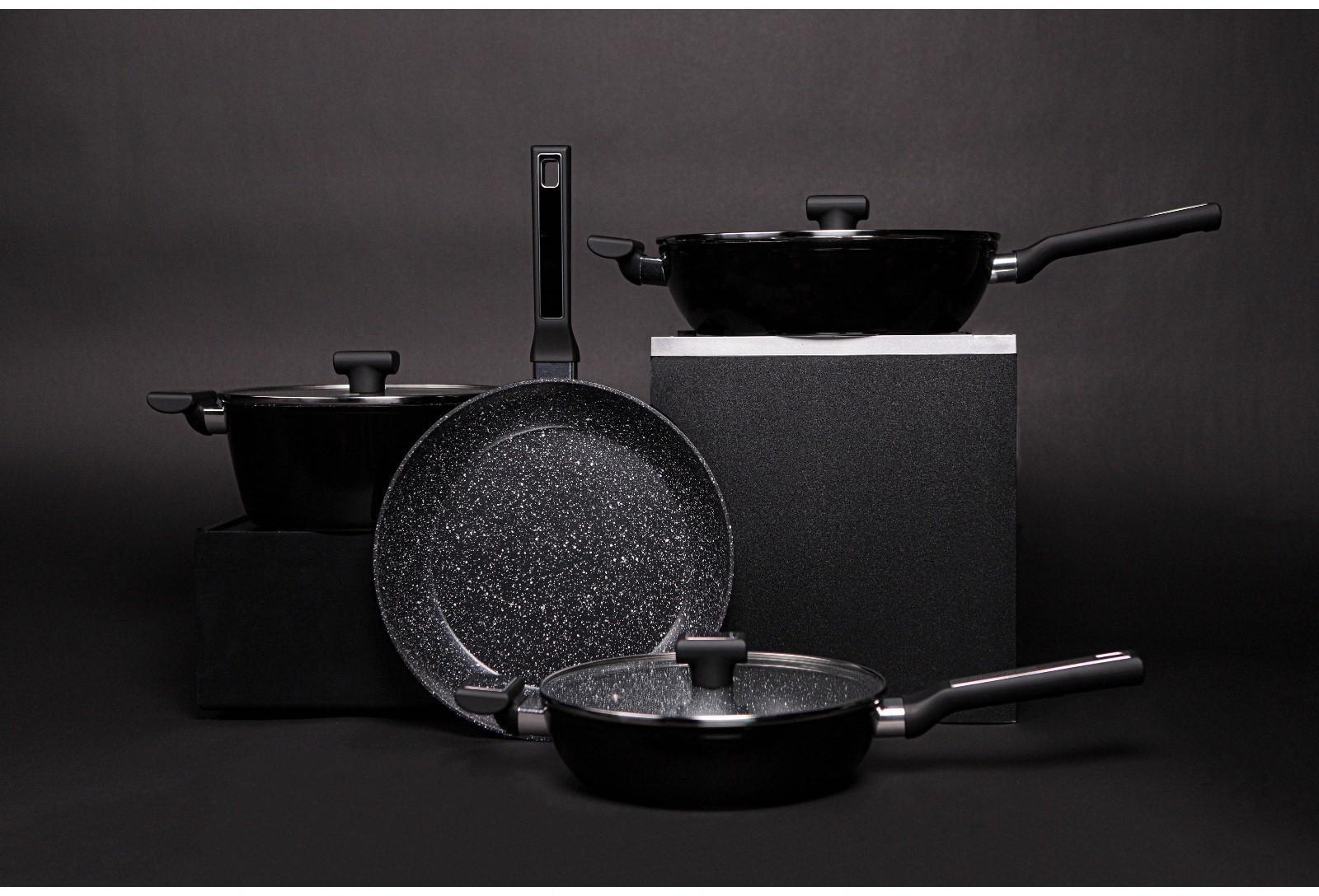 Сковорода Magistro Warrior, d=22 см, h=4,5 см, ручка soft-touch, антипригарное покрытие, индукция