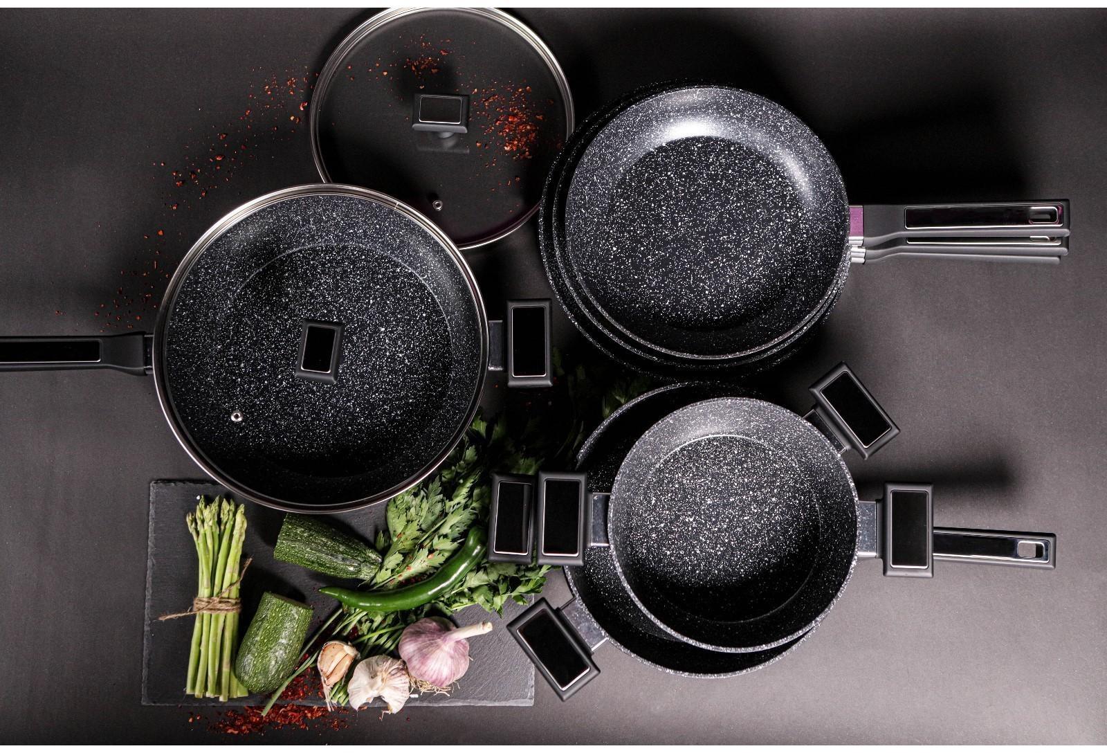 Сковорода Magistro Warrior, d=22 см, h=4,5 см, ручка soft-touch, антипригарное покрытие, индукция