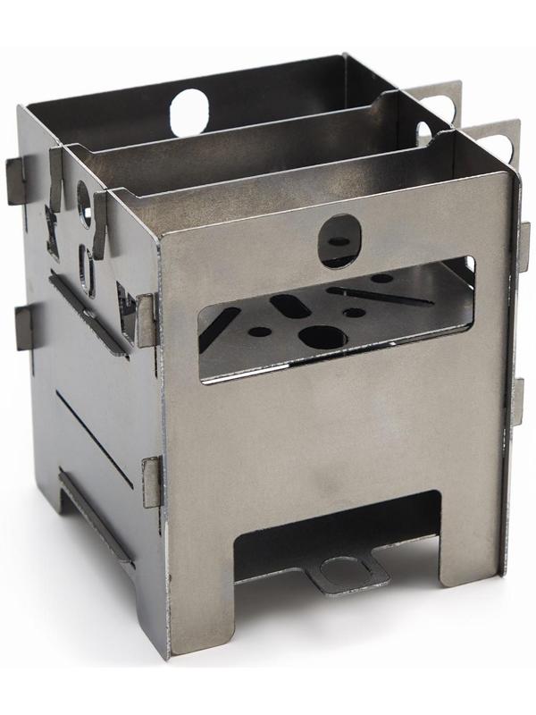 Туристический набор: щепочница, инфракрасное зеркало - 13х11х13 см, карабин 9 см, сталь 1 мм