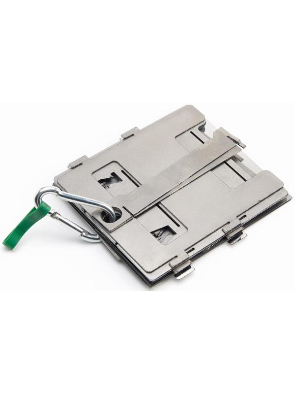 Туристический набор: щепочница, инфракрасное зеркало - 13х11х13 см, карабин 9 см, сталь 1 мм