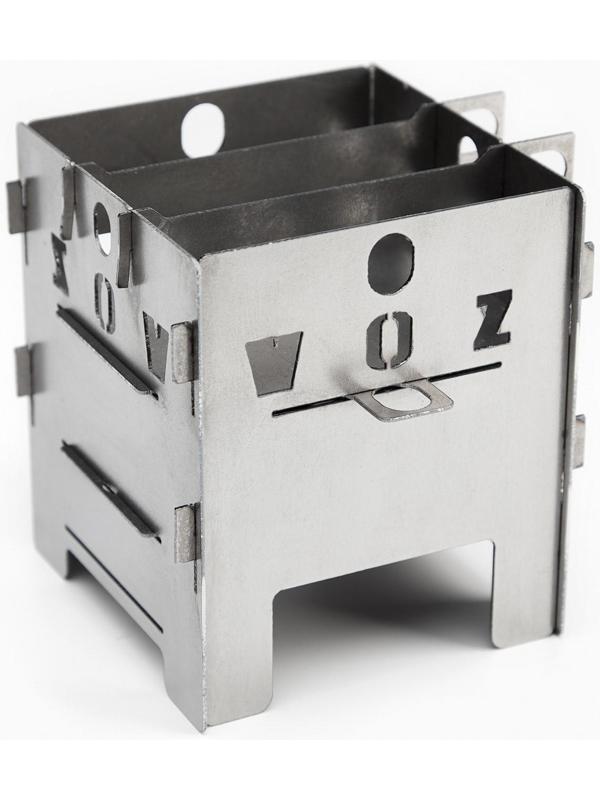 Туристический набор: щепочница, инфракрасное зеркало - 13х11х13 см, карабин 9 см, сталь 1 мм