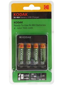 Зарядное устройство Kodak USB Overnight charger для AAA + 4 аккумулятора AAA 1100 мАч