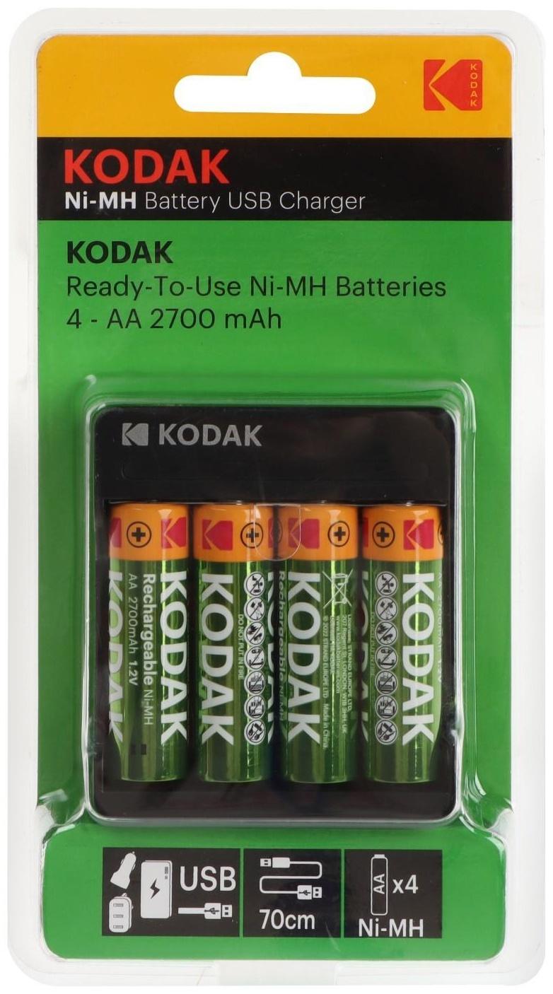 Зарядное устройство Kodak USB Overnight charger для AA + 4 аккумулятора AA 2700 мАч