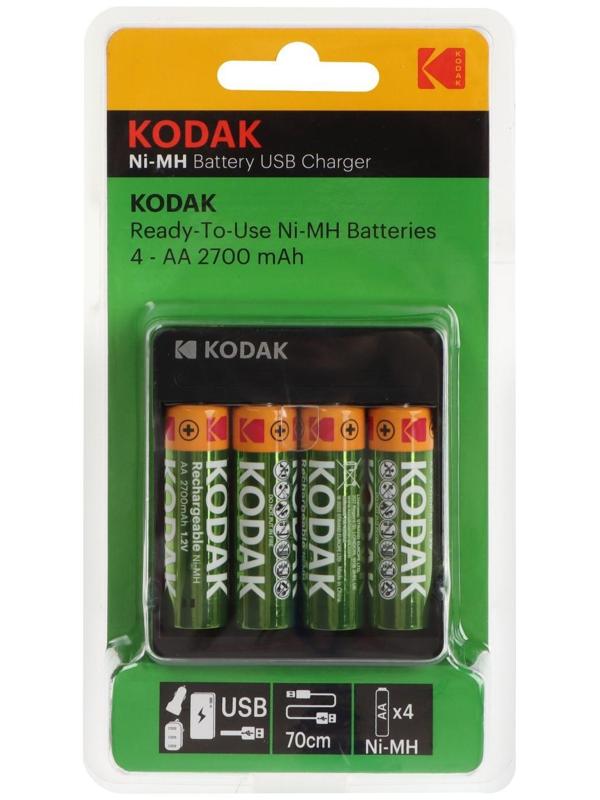 Зарядное устройство Kodak USB Overnight charger для AA + 4 аккумулятора AA 2700 мАч