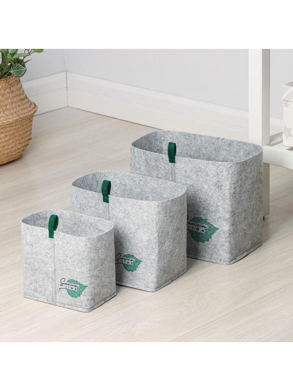 Набор органайзеров для хранения Sauna time, 3 шт: 1 шт - 12×18×17 см, 3л; 1 шт - 16×24×21 см, 8 л; 1 шт - 18×30×25 см