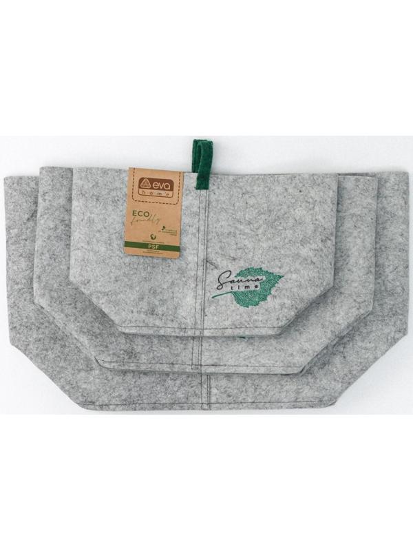 Набор органайзеров для хранения Sauna time, 3 шт: 1 шт - 12×18×17 см, 3л; 1 шт - 16×24×21 см, 8 л; 1 шт - 18×30×25 см