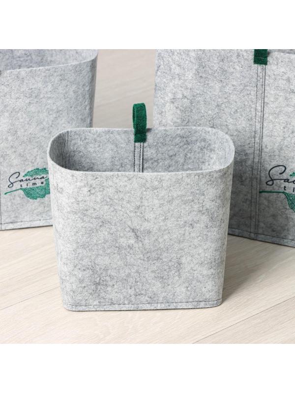 Набор органайзеров для хранения Sauna time, 3 шт: 1 шт - 12×18×17 см, 3л; 1 шт - 16×24×21 см, 8 л; 1 шт - 18×30×25 см