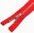 Молния металлическая, №4, неразъёмная, замок автомат, 15 см, цвет красный/серебряный
