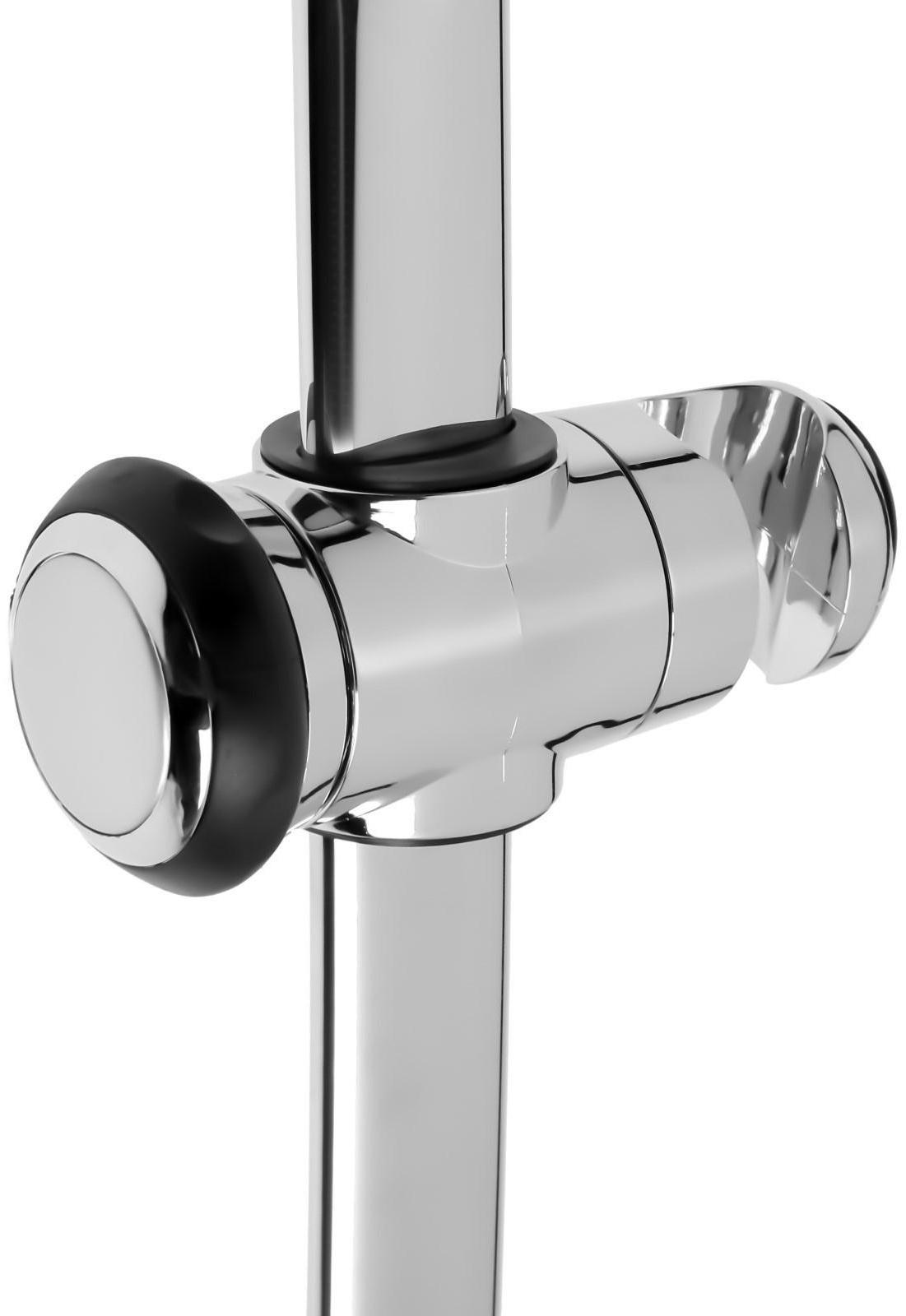 Душевая стойка ZEIN H02, с держателем, изогнутая, хром