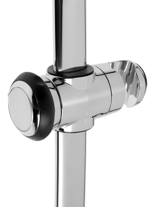 Душевая стойка ZEIN H02, с держателем, изогнутая, хром