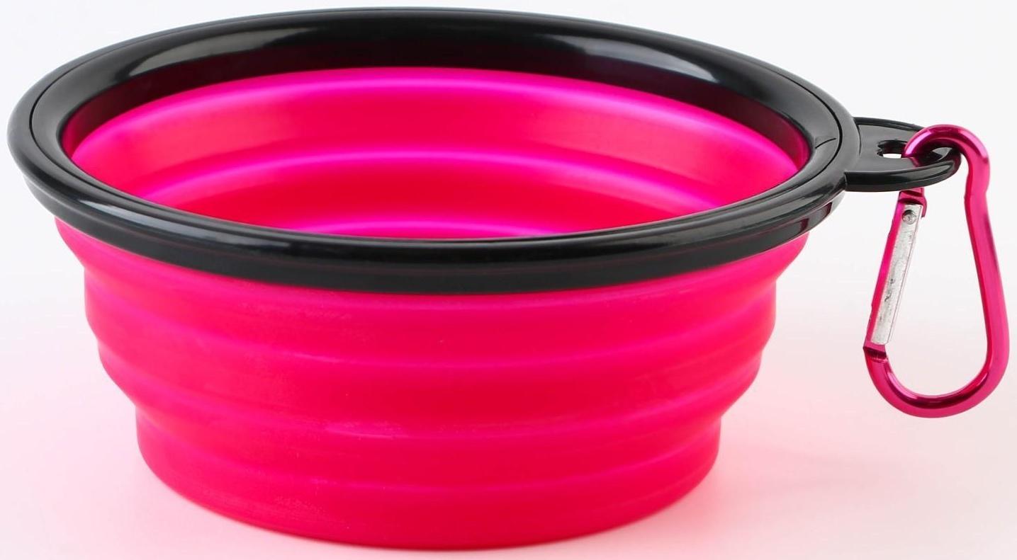 Миска силиконовая «Йога», 13х9х5.5 см, 350 мл, фуксия