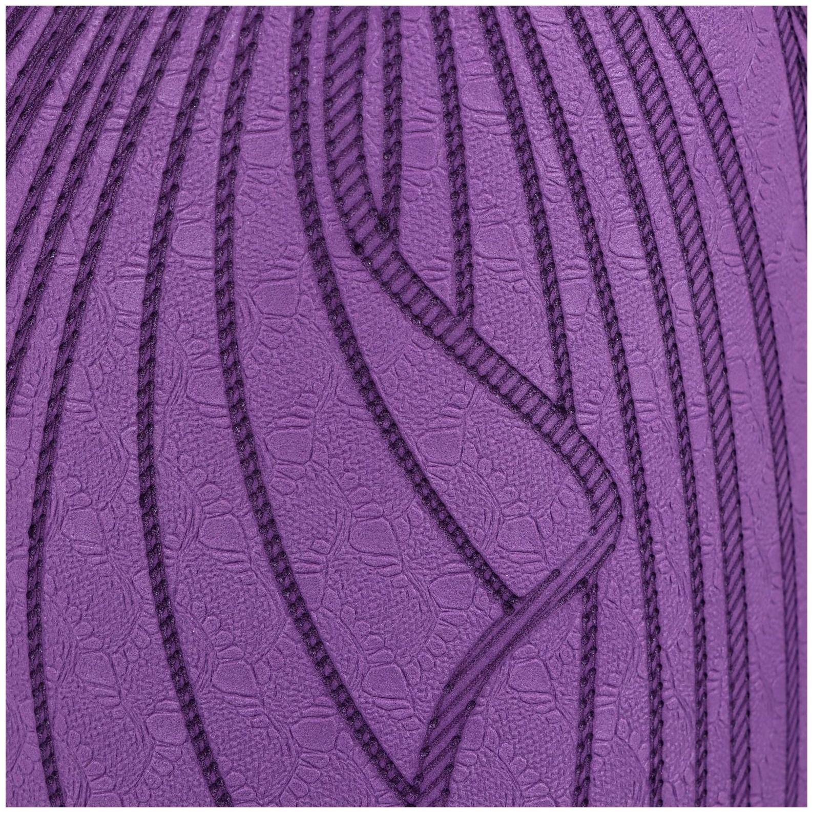 Коврик для йоги Flowers, 183 х 61 х 0.6 см, цвет фиолетовый