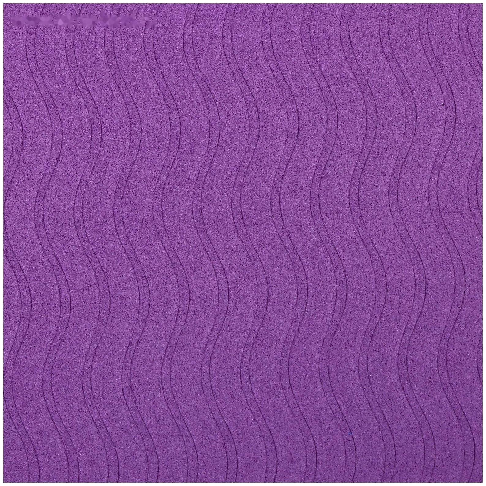 Коврик для йоги Flowers, 183 х 61 х 0.6 см, цвет фиолетовый