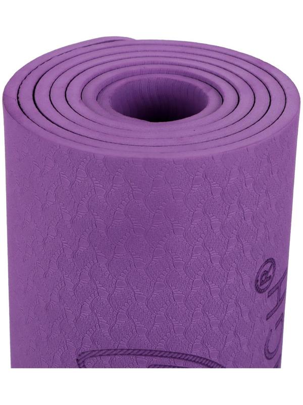 Коврик для йоги Flowers, 183 х 61 х 0.6 см, цвет фиолетовый