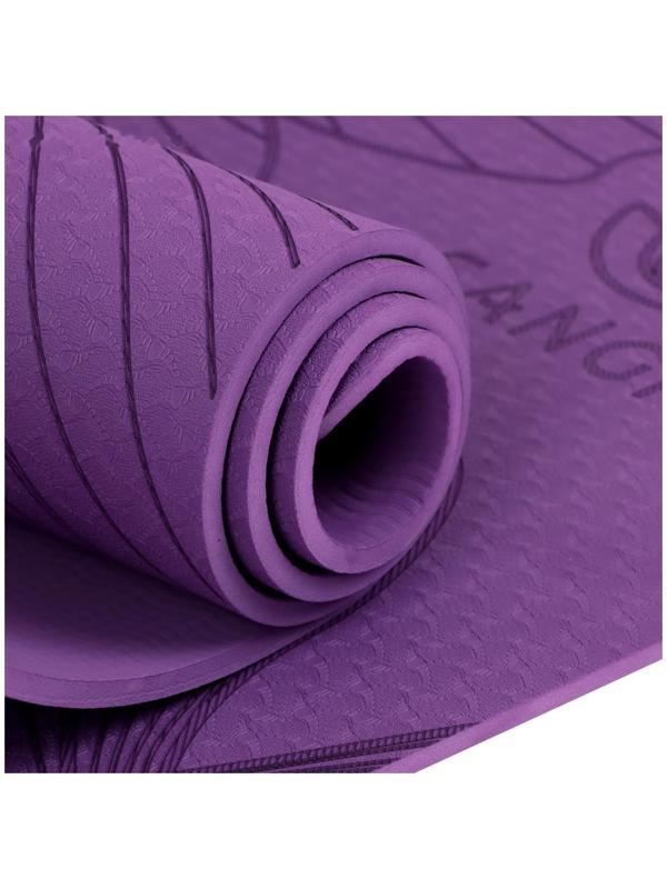 Коврик для йоги Flowers, 183 х 61 х 0.6 см, цвет фиолетовый