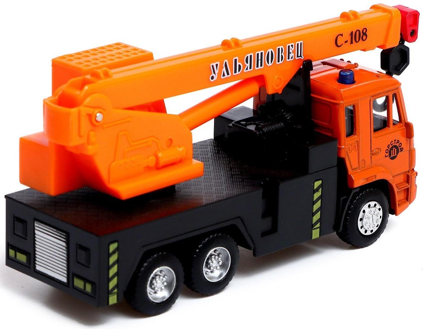Грузовик металлический «КамАЗ «Кран», масштаб 1:54, инерция