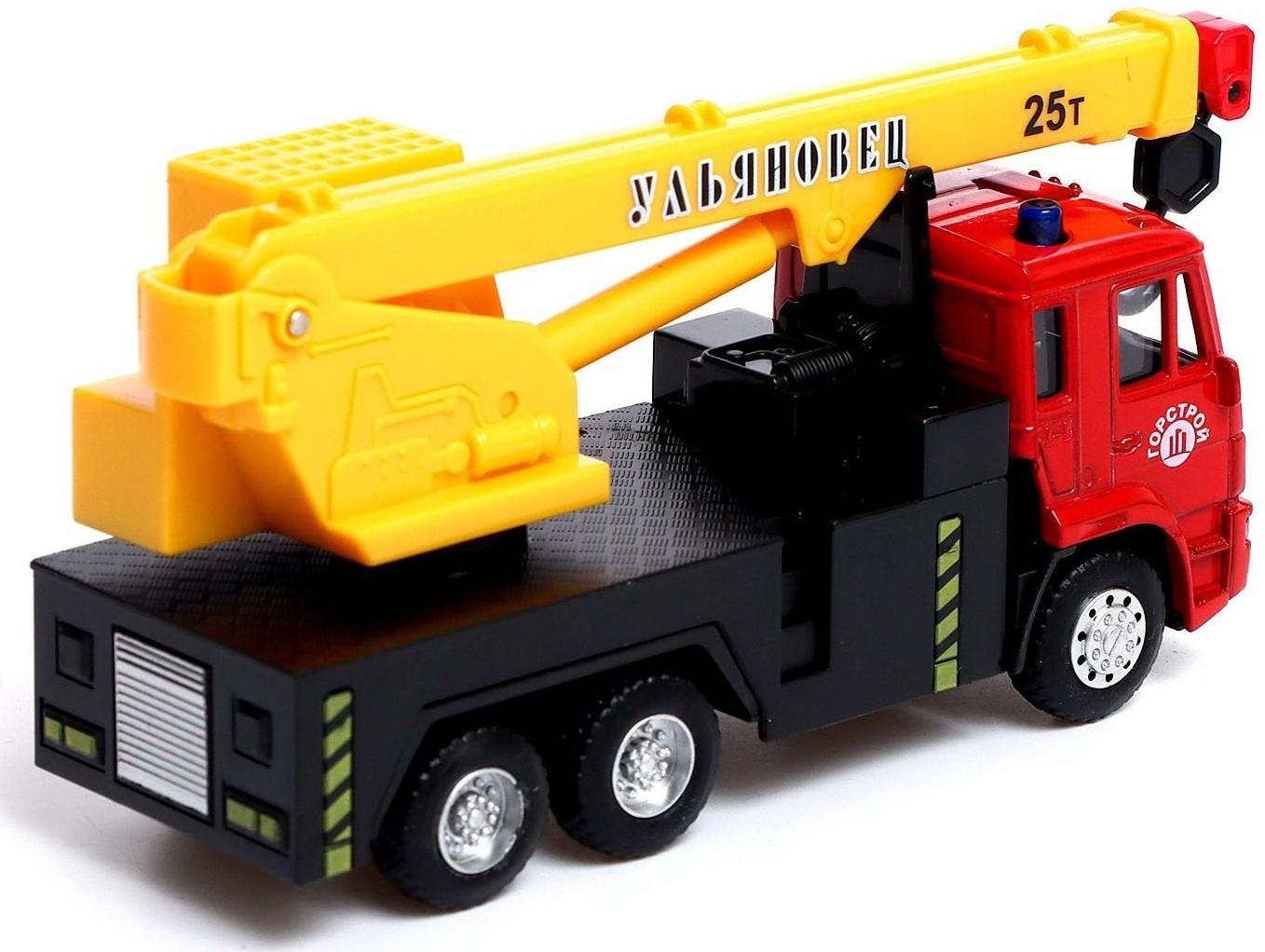 Грузовик металлический «КамАЗ «Кран», масштаб 1:54, инерция