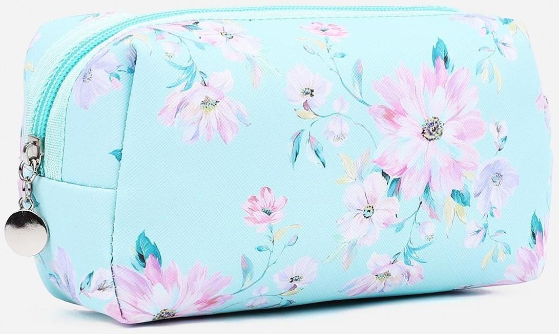 Косметичка на молнии, цвет голубой