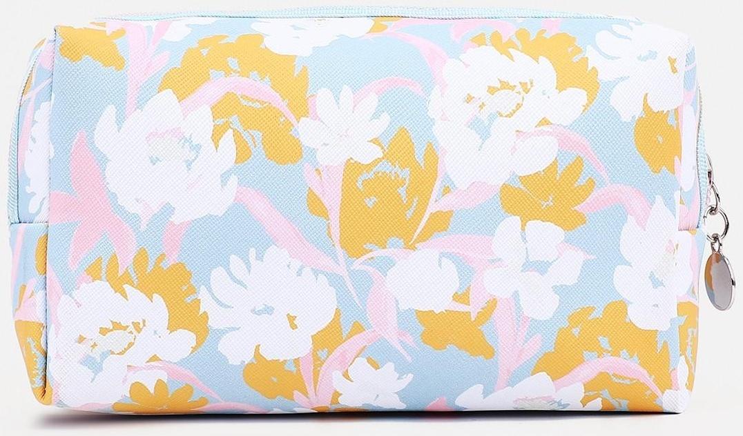 Косметичка на молнии, цвет голубой/разноцветный