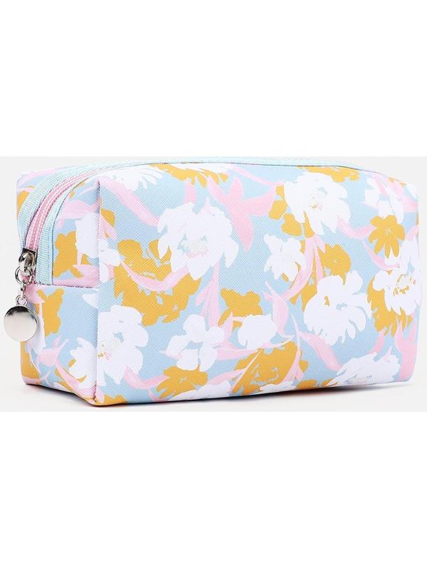 Косметичка на молнии, цвет голубой/разноцветный