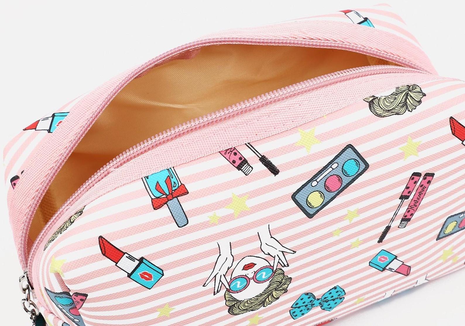 Косметичка на молнии, цвет розовый