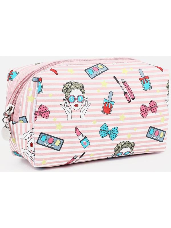 Косметичка на молнии, цвет розовый